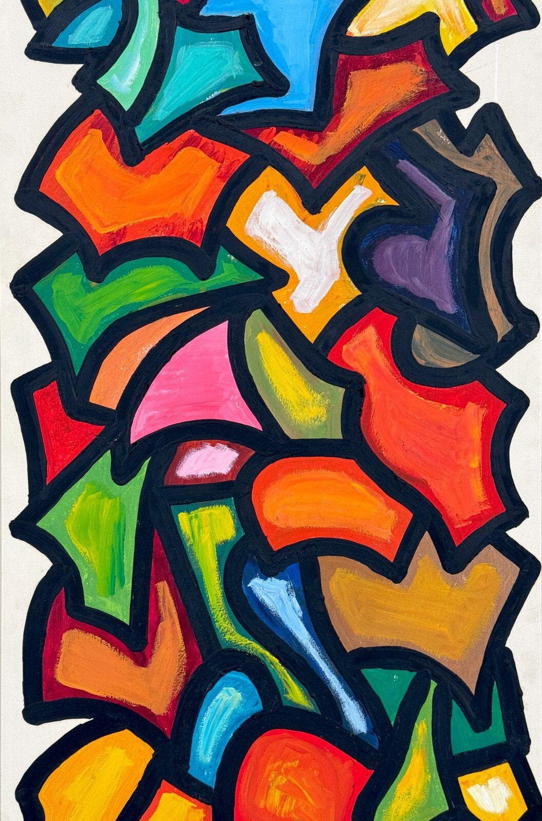 *GEMÄLDE ABSTRAKTE KOMPOSITION 1973 SIGNIERT ACRYL BUNT GERAHMT