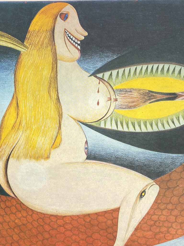* FRIEDRICH SCHRÖDER SONNENSTERN KUNSTDRUCK SURREALISMUS KUNST 1959 50ER VINTAGE