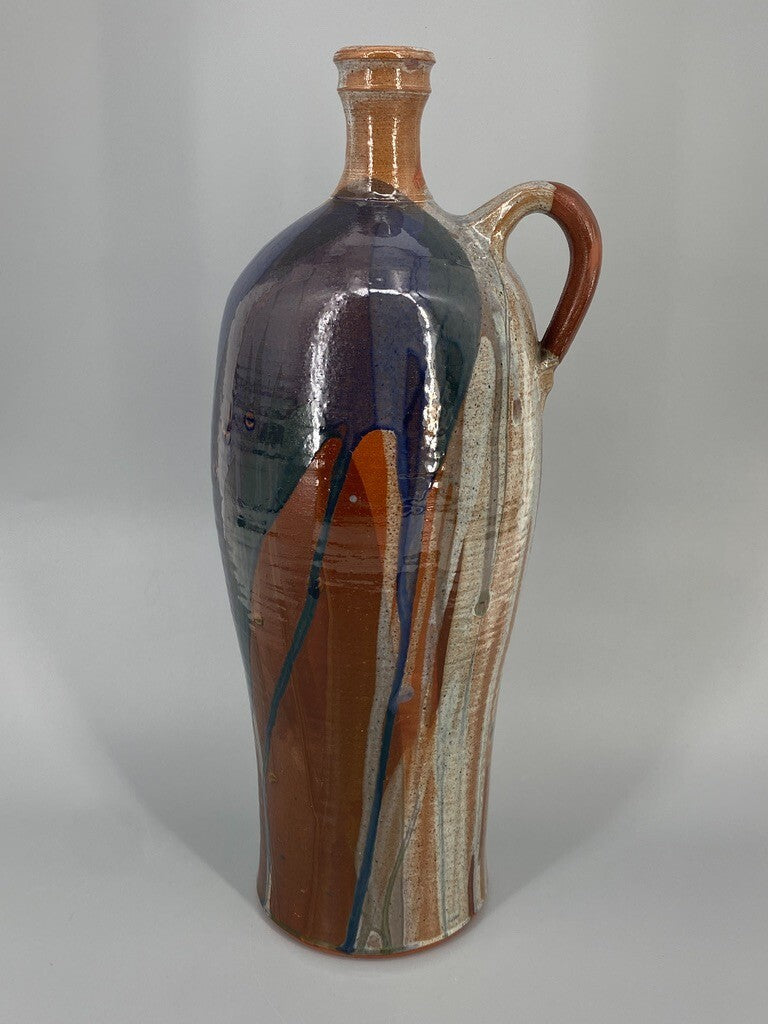 * VASE STUDIOKERAMIK KRUG KARAFFE KERAMIK HENKELVASE SIGNIERT SH MID CENTURY