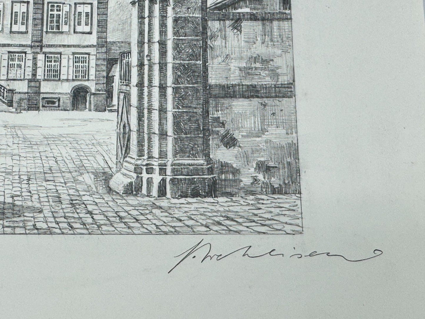 * HEINZ WEHLISCH ZEICHNUNG SCHLOSS POLCH MAYEN ANSICHT SIGNIERT