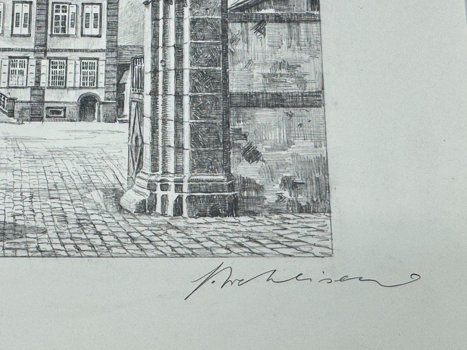 * HEINZ WEHLISCH ZEICHNUNG SCHLOSS POLCH MAYEN ANSICHT SIGNIERT