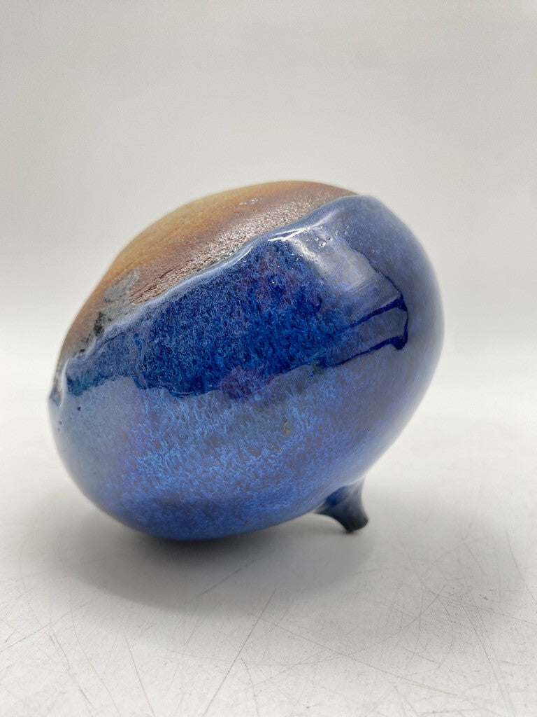 * BLAUE VASE KOBALT MID CENTURY SIGNIERT KERAMIK SCANDI 60ER VINTAGE DESIGN