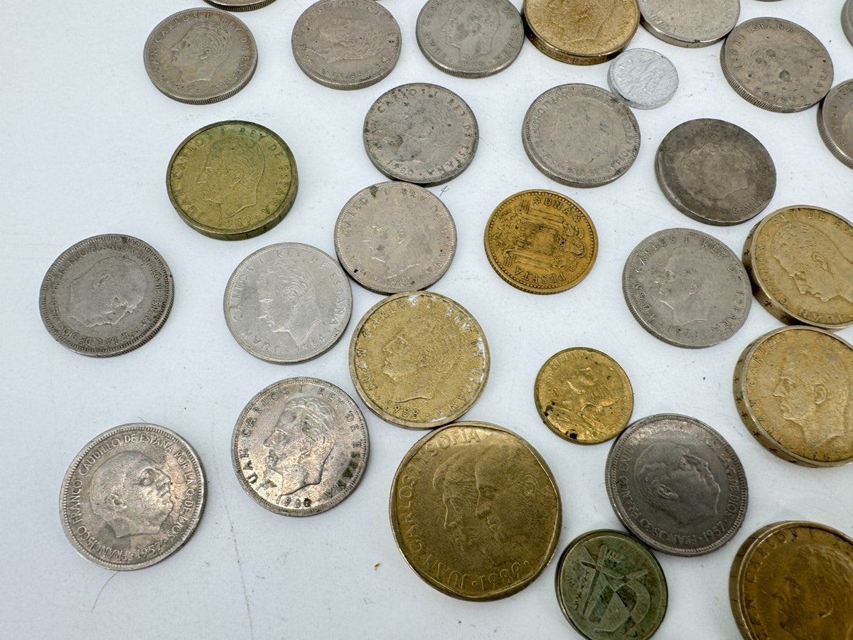 SPANISCHE MÜNZEN PESETAS 162 STÜCK LOT SPAIN ESPANA 1940 BIS 1980