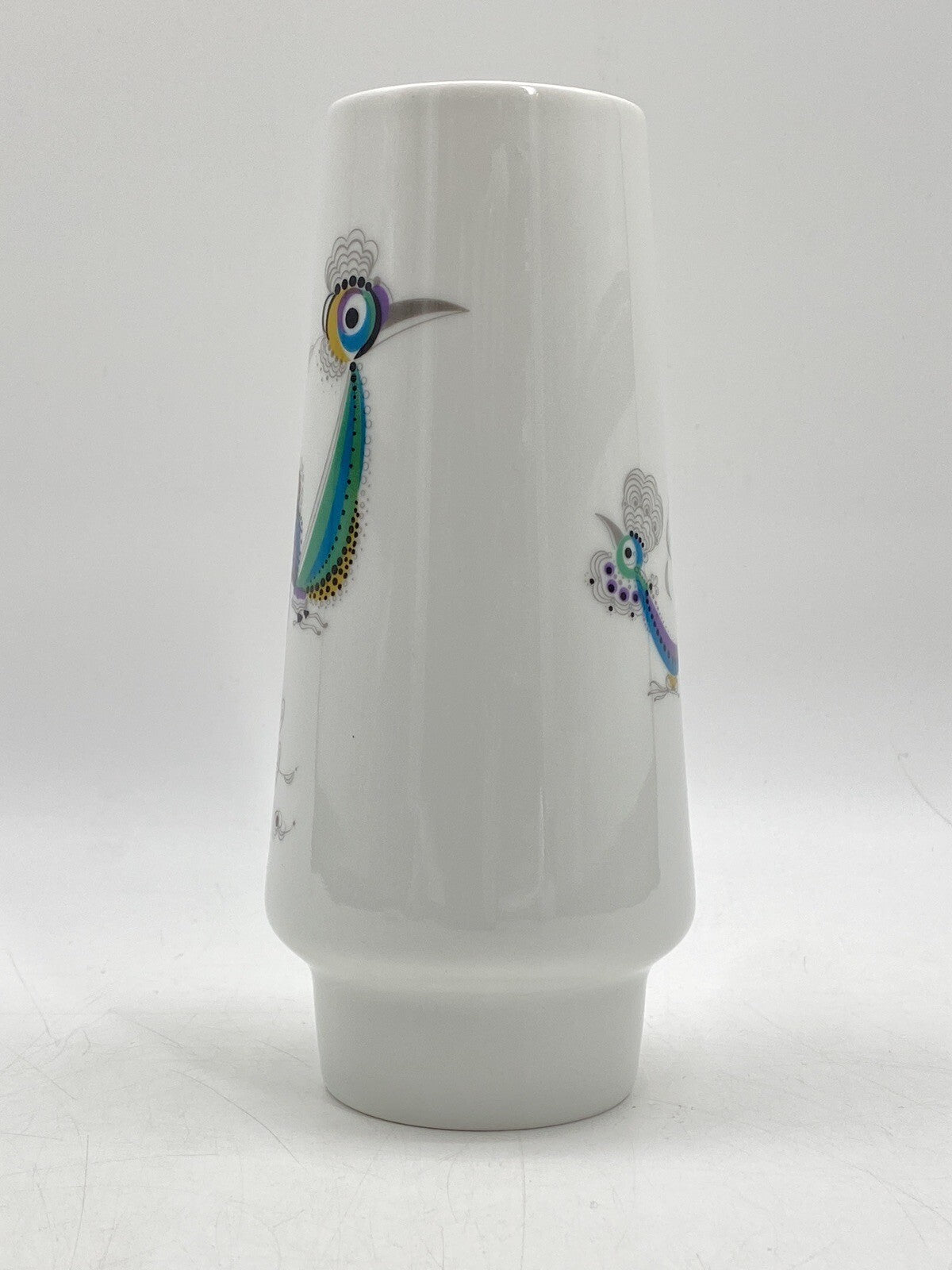 * H&C HEINRICH SELB BAVARIA VASE PFAU PORZELLAN 50ER 60ER VINTAGE DESIGN