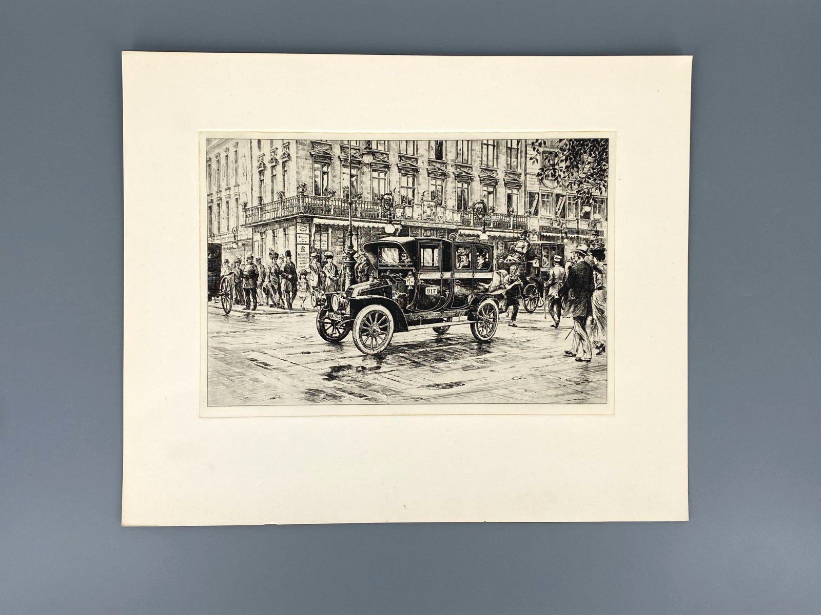 *1v6 HEINZ WEHLISCH LITHOGRAFIE BERLIN AUTOMOBIL RENAULT 1912