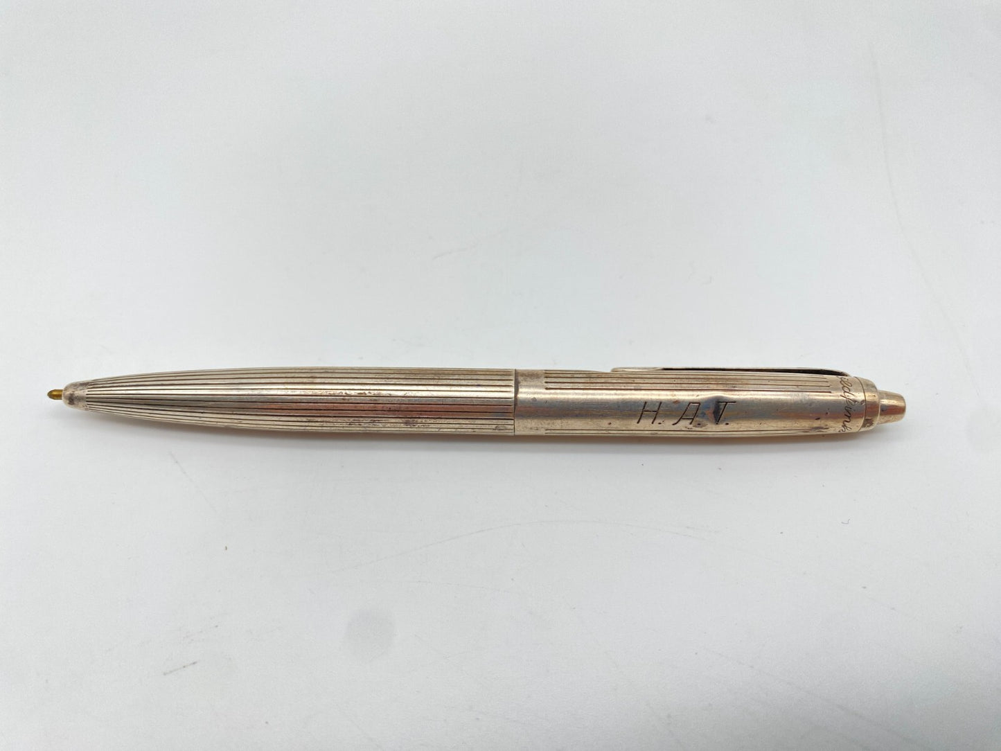 KUGELSCHREIBER FEND GOLDFINK 900ER SILBER BALL POINT 60ER MONOGRAMM SELTEN
