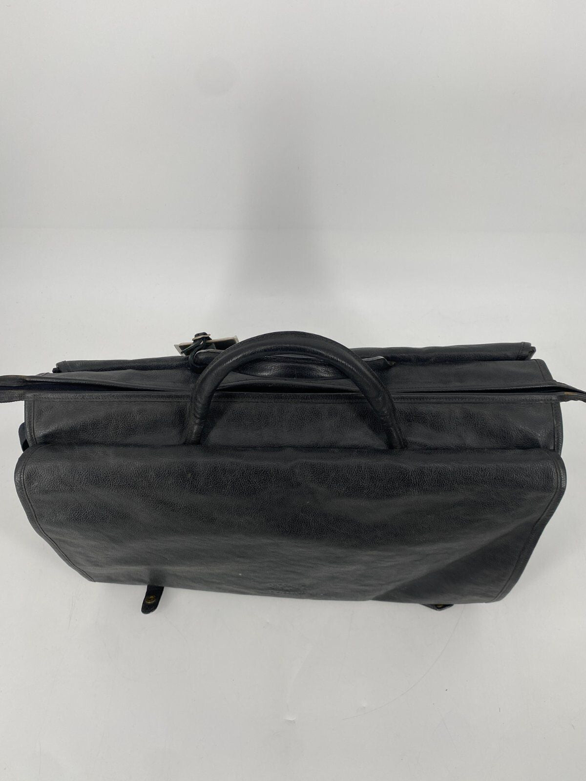 * VINTAGE IL BISONTE ECHT LEDER TASCHE SCHWARZ ITALY DESIGN