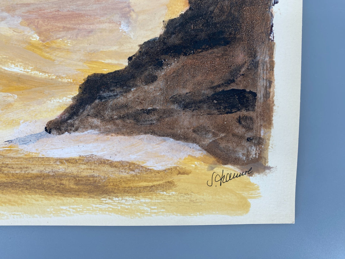 *GEMÄLDE AQUARELL SAND LANDSCHAFT NAHOST NAHER OSTEN WÜSTE SIGRID HANNSE UNIKAT
