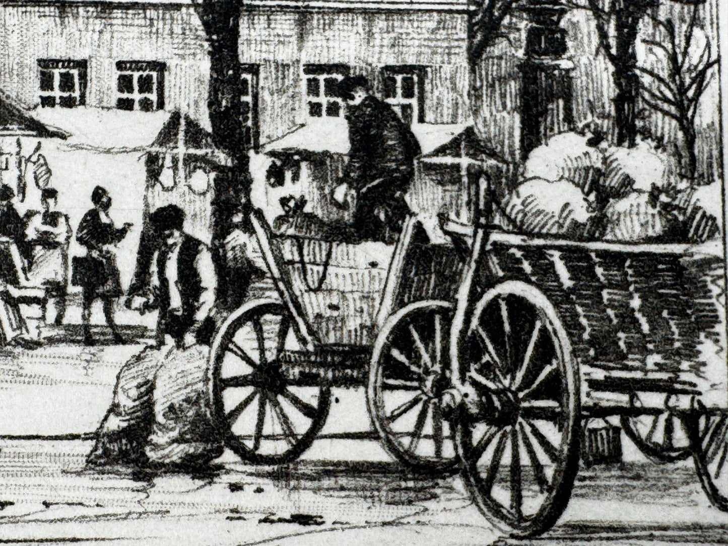 * HEINZ WEHLISCH RADIERUNG SCHALKE MARKT UM 1910 ANSICHT