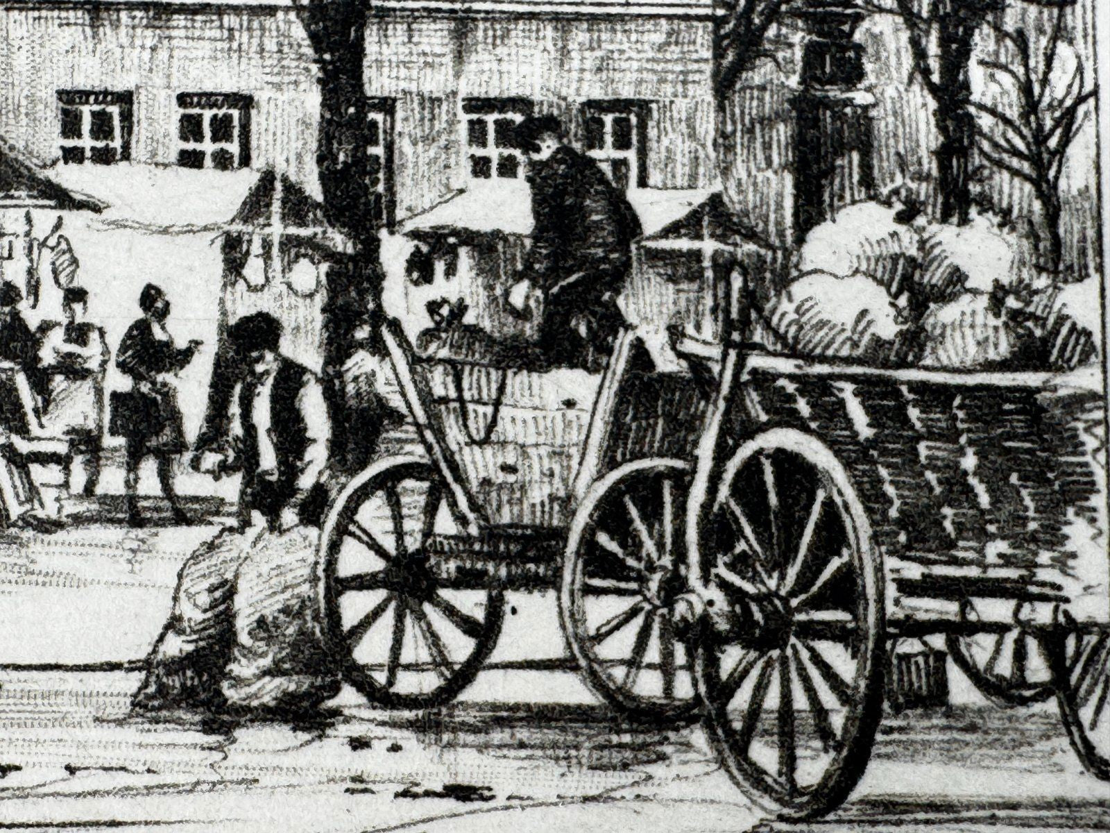 * HEINZ WEHLISCH RADIERUNG SCHALKE MARKT UM 1910 ANSICHT