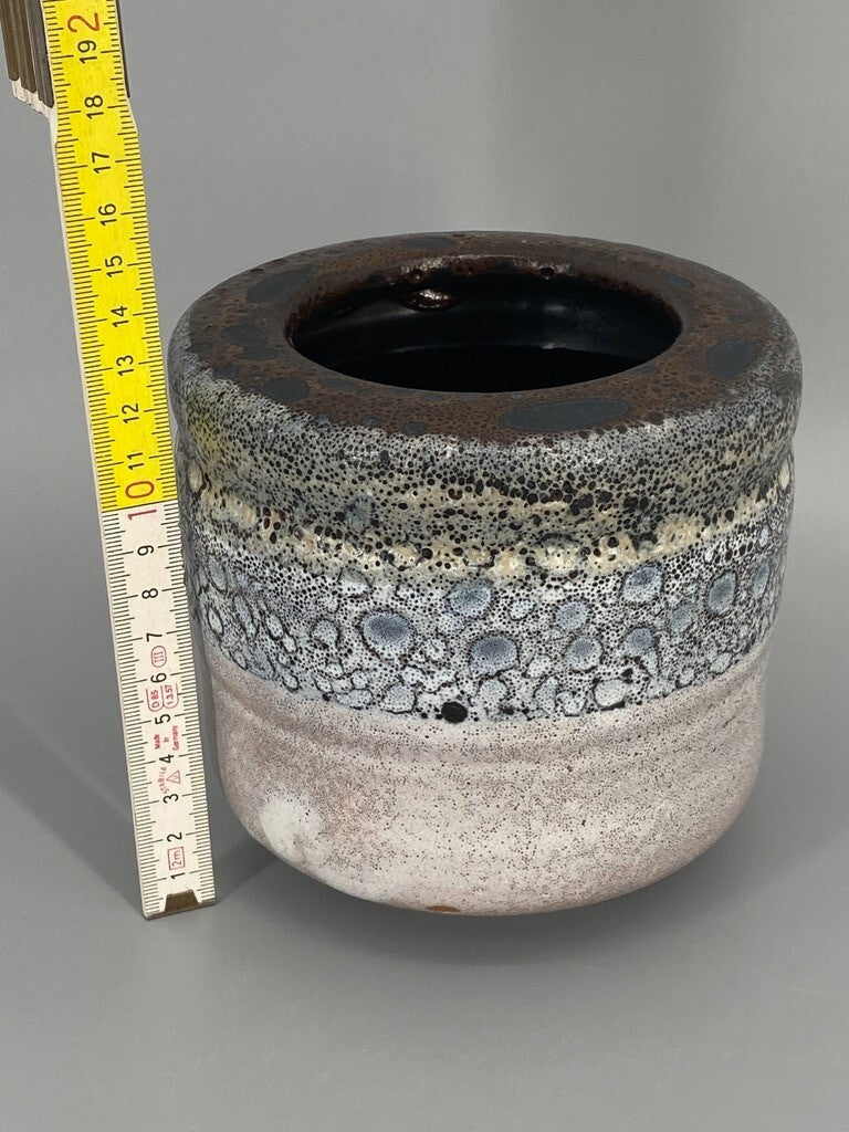 * VASE ÜBERTOPF STUDIOKERAMIK LAVA KERAMIK SIGNIERT H MID CENTURY DESIGN