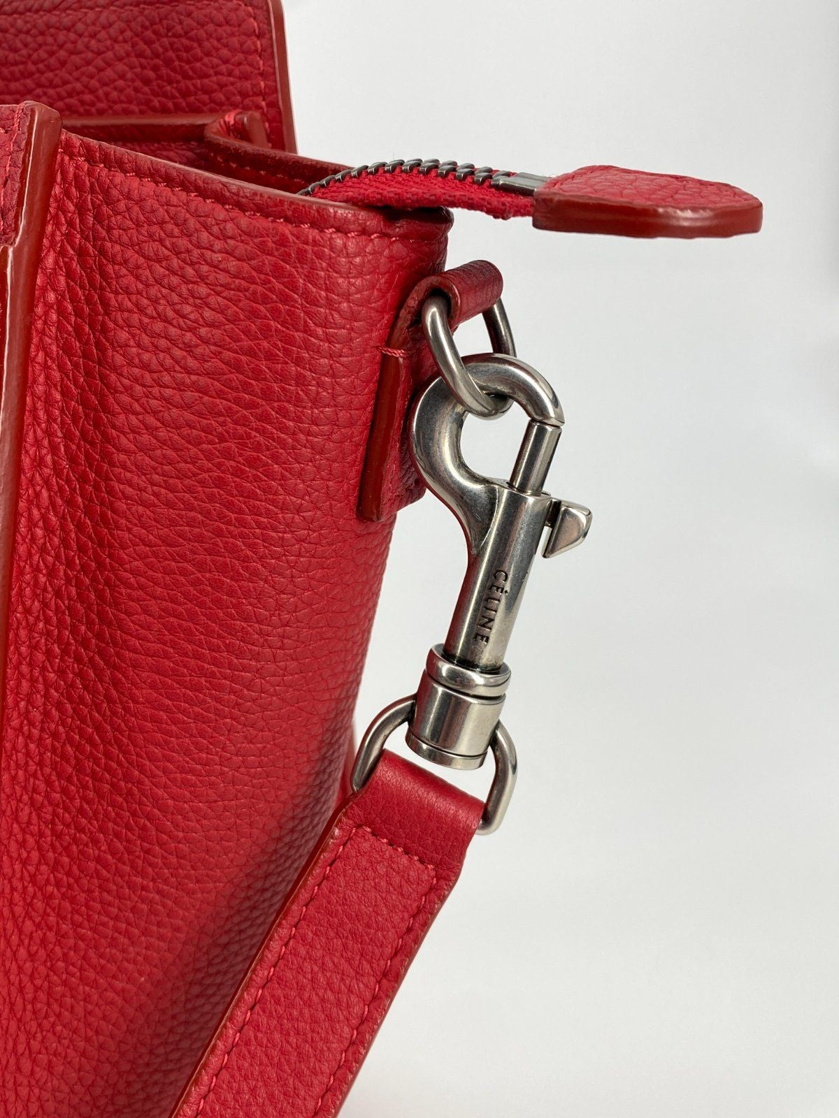 *HANDTASCHE CÉLINE LUGGAGE NANO LEDER POP RED SCHULTERRIEMEN ITAL