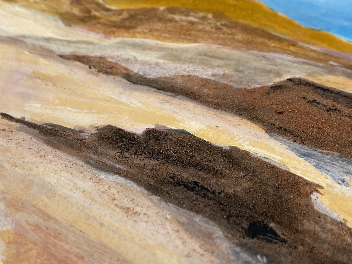 *GEMÄLDE AQUARELL SAND LANDSCHAFT NAHOST NAHER OSTEN WÜSTE SIGRID HANNSE UNIKAT