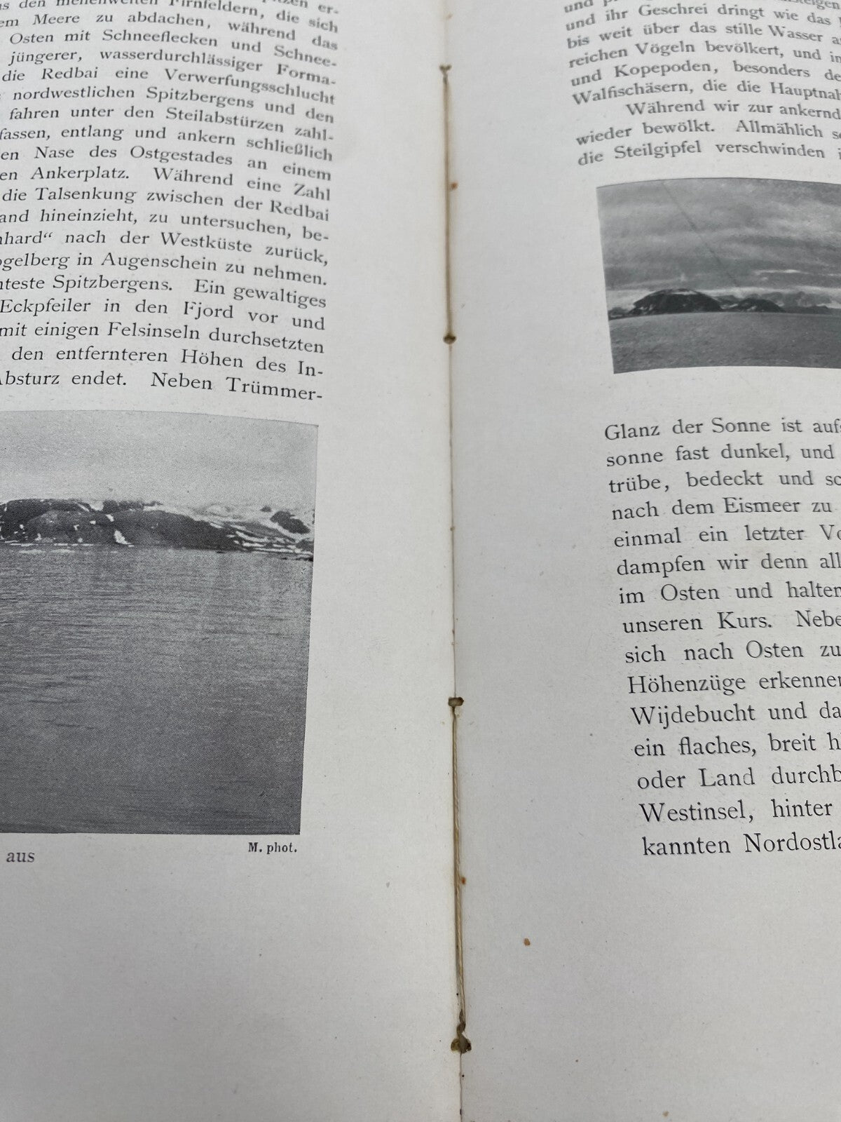 *MIT DEM ZEPPELIN NACH SPITZBERGEN ALTES BUCH 1911 INKLUSIVE FARBFOTOS UND KARTE