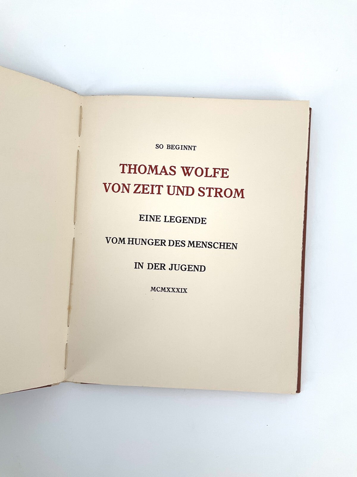 *BUCH THOMAS WOLFE VON ZEIT UND STROM HANS ORLOWSKI HOLZSCHNITTE BERLIN 1939