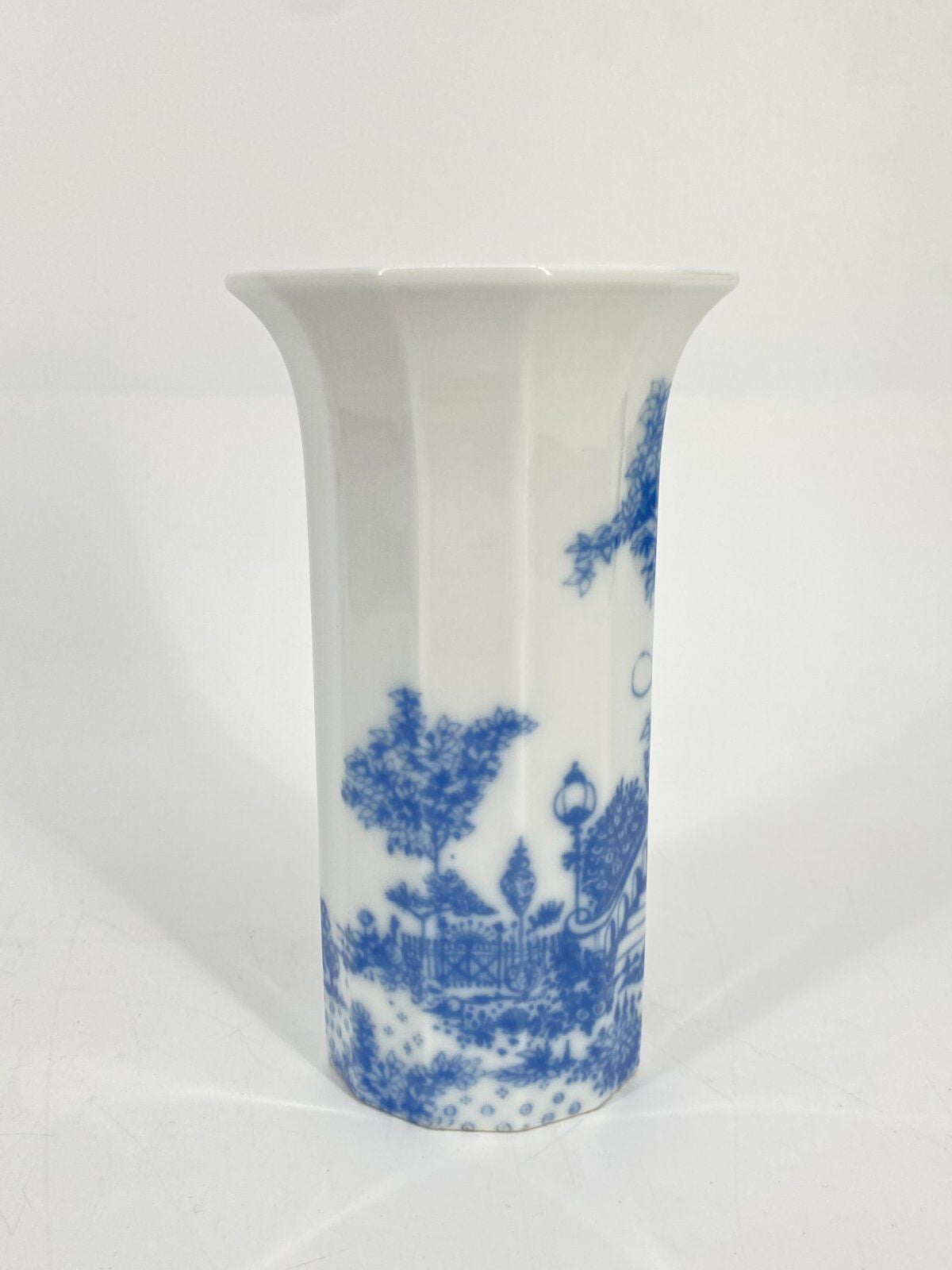 * ROSENTHAL POLYGON SERENADE VASE BJÖRN WIINBLAD WEIß BLAU 15CM