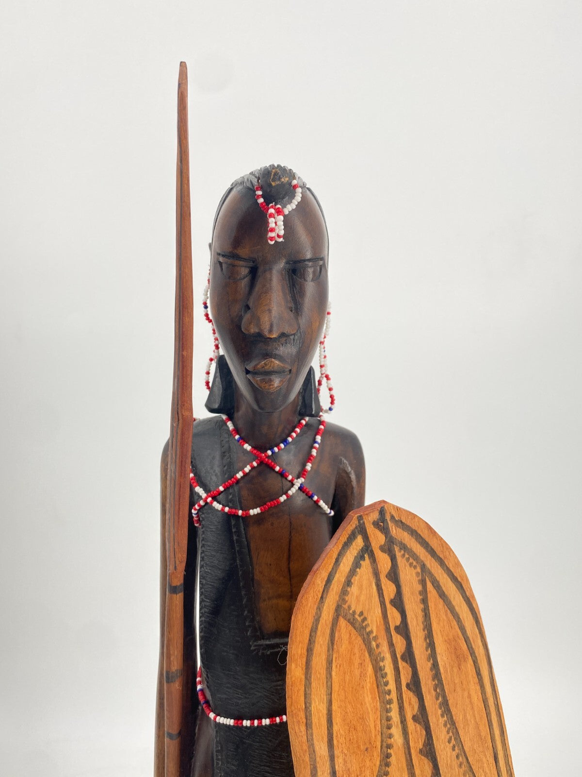 * 2 STK HOLZ FIGUREN MASSAI KENIA AFRIKA MANN FRAU STATUETTE SKULPTUR VINTAGE