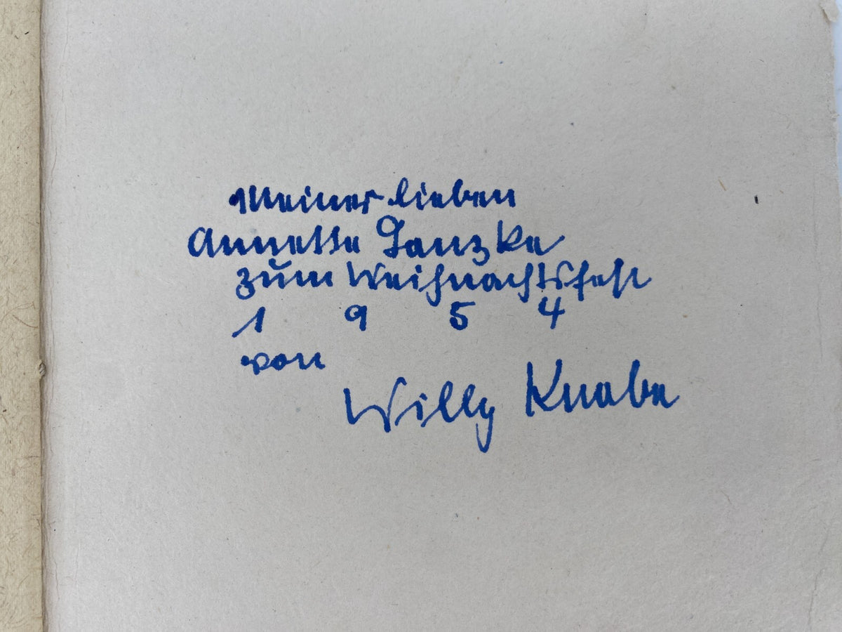 * WILLY KNABE WEIHNACHTSGESCHICHTE BÜCHLEIN SIGNIERT WIDMUNG 1954 HOLZSCHNITTE