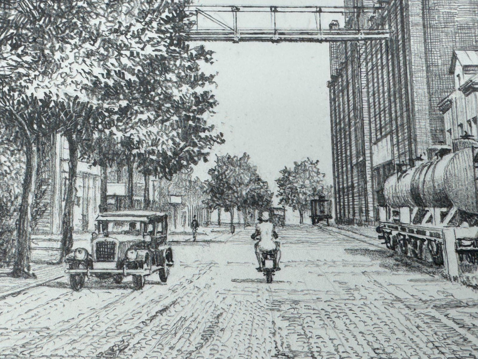* HEINZ WEHLISCH ZEICHNUNG WERL PRESSHEFE FABRIK WULF ANSICHT