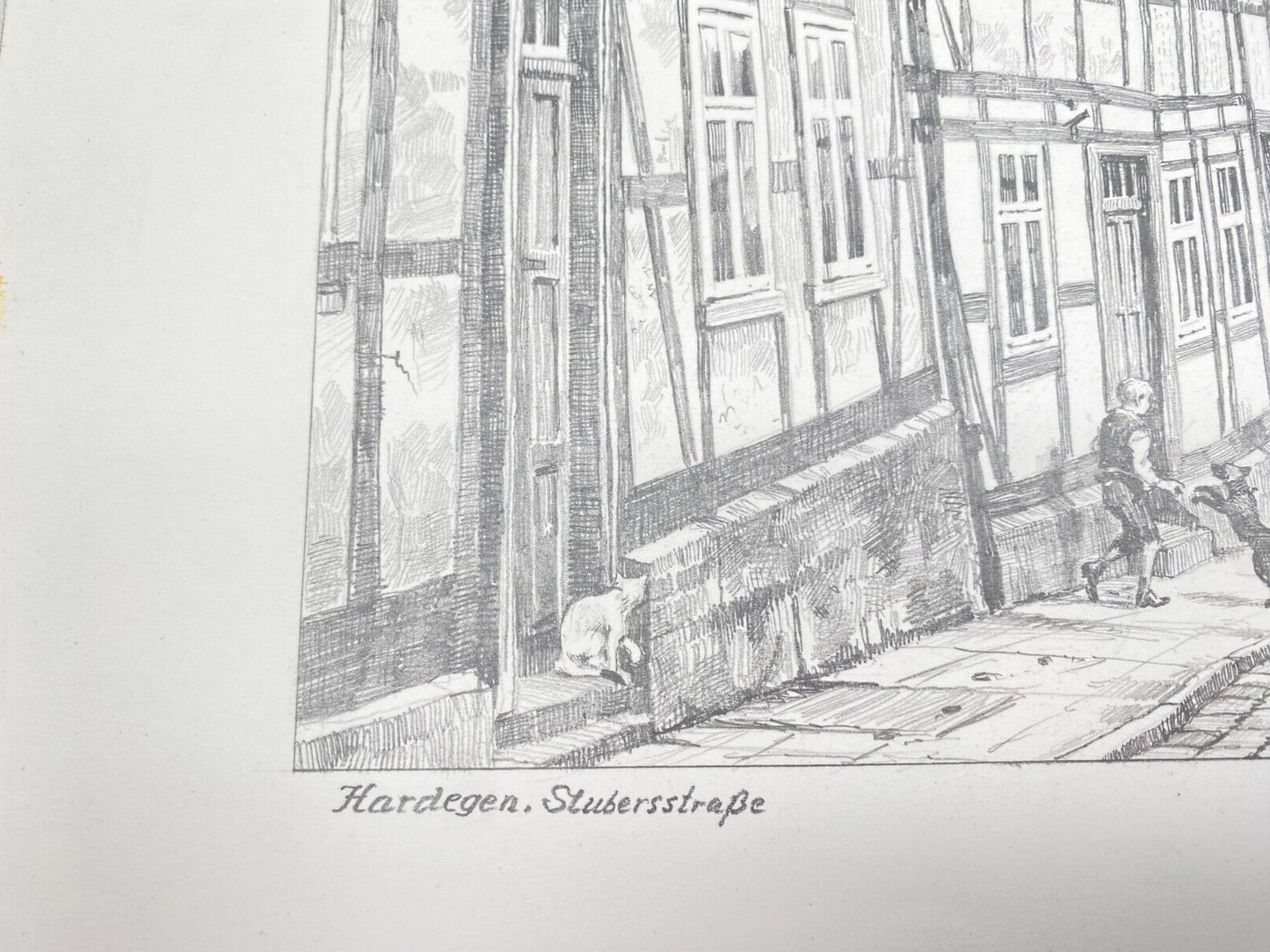 DEUTSCHER KÜNSTLER HEINZ WEHLISCH ZEICHNUNG HARDEGEN STUBERSSTRAßE HANDSIGNIERT