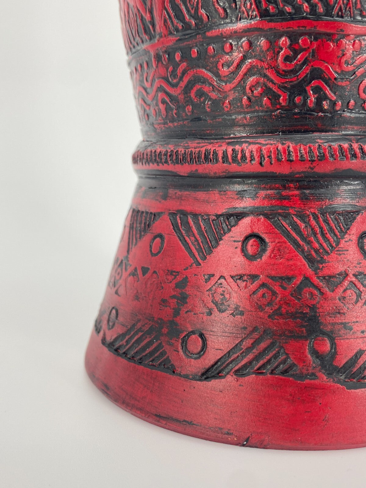 * 2x GRIECHISCHE KERAMIK VASEN RELIEF VASE SAVAS RHODES TÜRKIS ROT