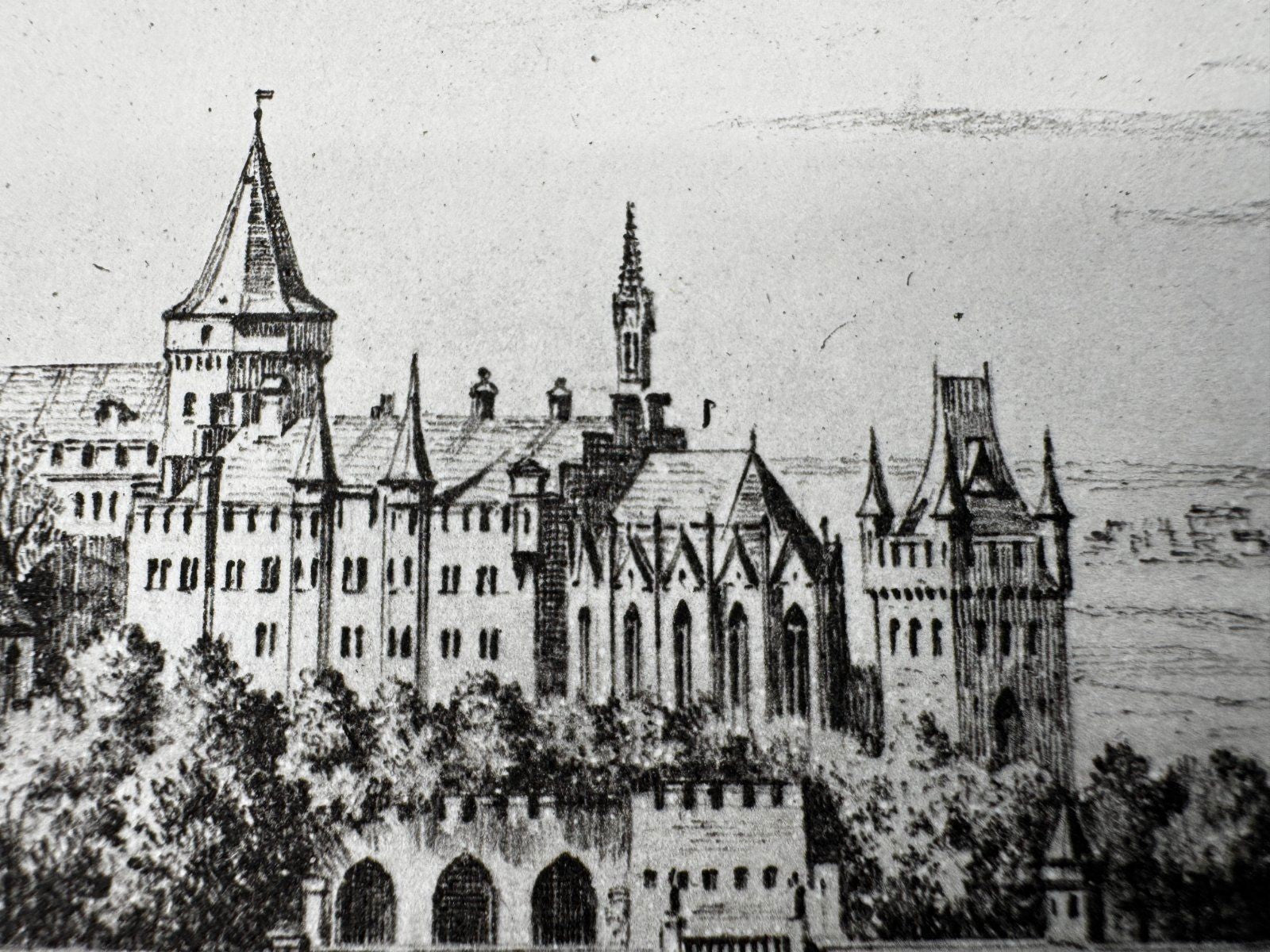 * HEINZ WEHLISCH RADIERUNG BURG HOHENZOLLERN HECHINGEN ANSICHT