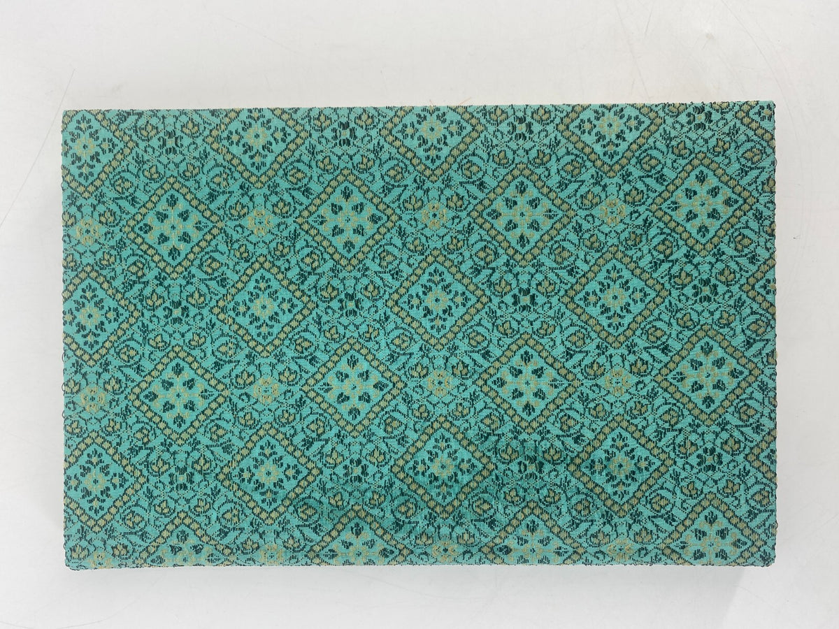 *NOTIZBUCH SCHREIBWAREN SOFTCOVER TEXTIL TÜRKIS ROT GRAU MUSTER VINTAGE