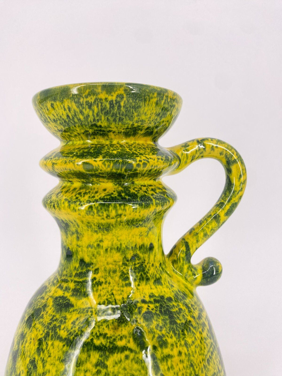 * STUDIOKERAMIK FAT LAVA KRUG VASE GRÜN SCHWARZ W.-GERMANY 70ER