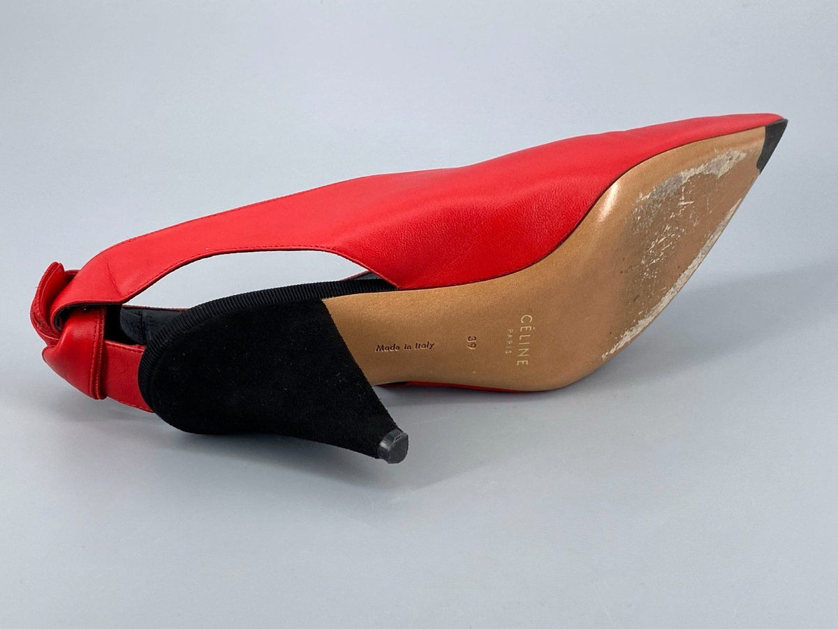 * DAMENSCHUHE CÉLINE PUMPS LEDER 39 FEUERROT ITALY PHOEBE PHILO