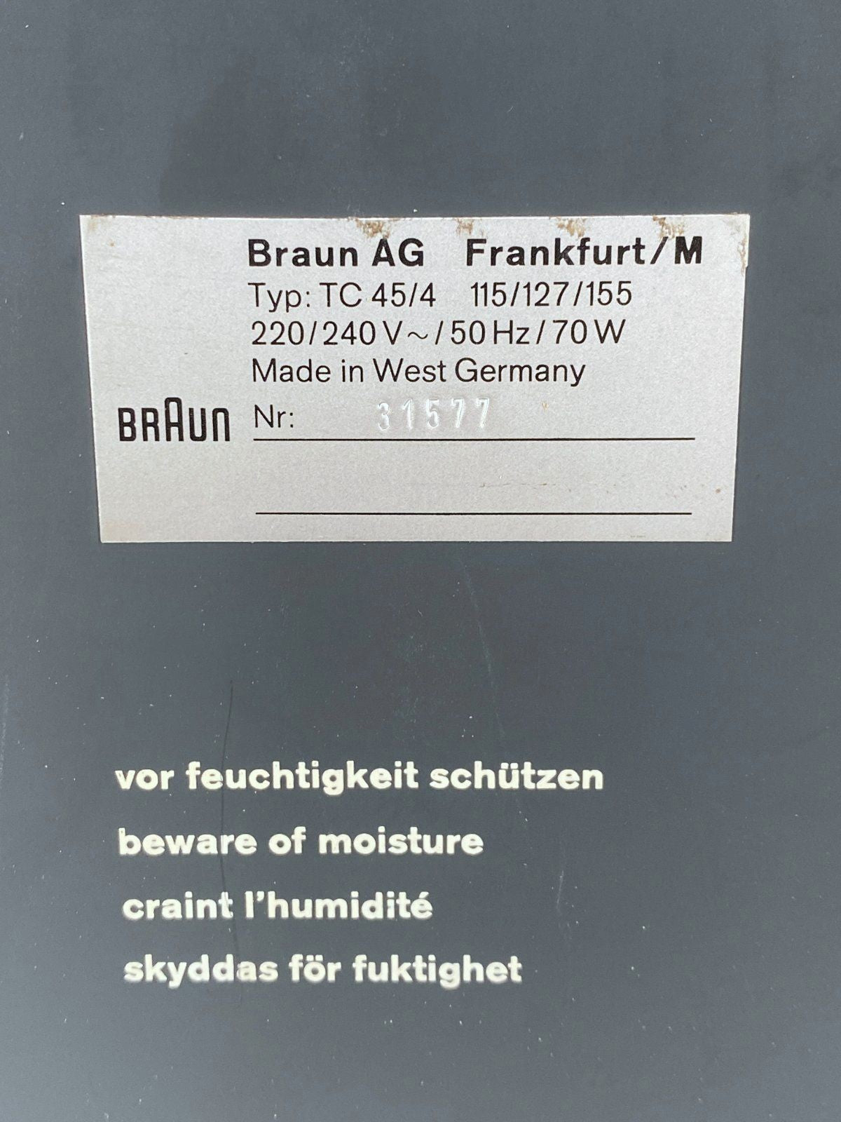 * BRAUN AUDIO 250 TC45/4 +BOXEN RAMS DESIGN PLATTENSPIELER SW