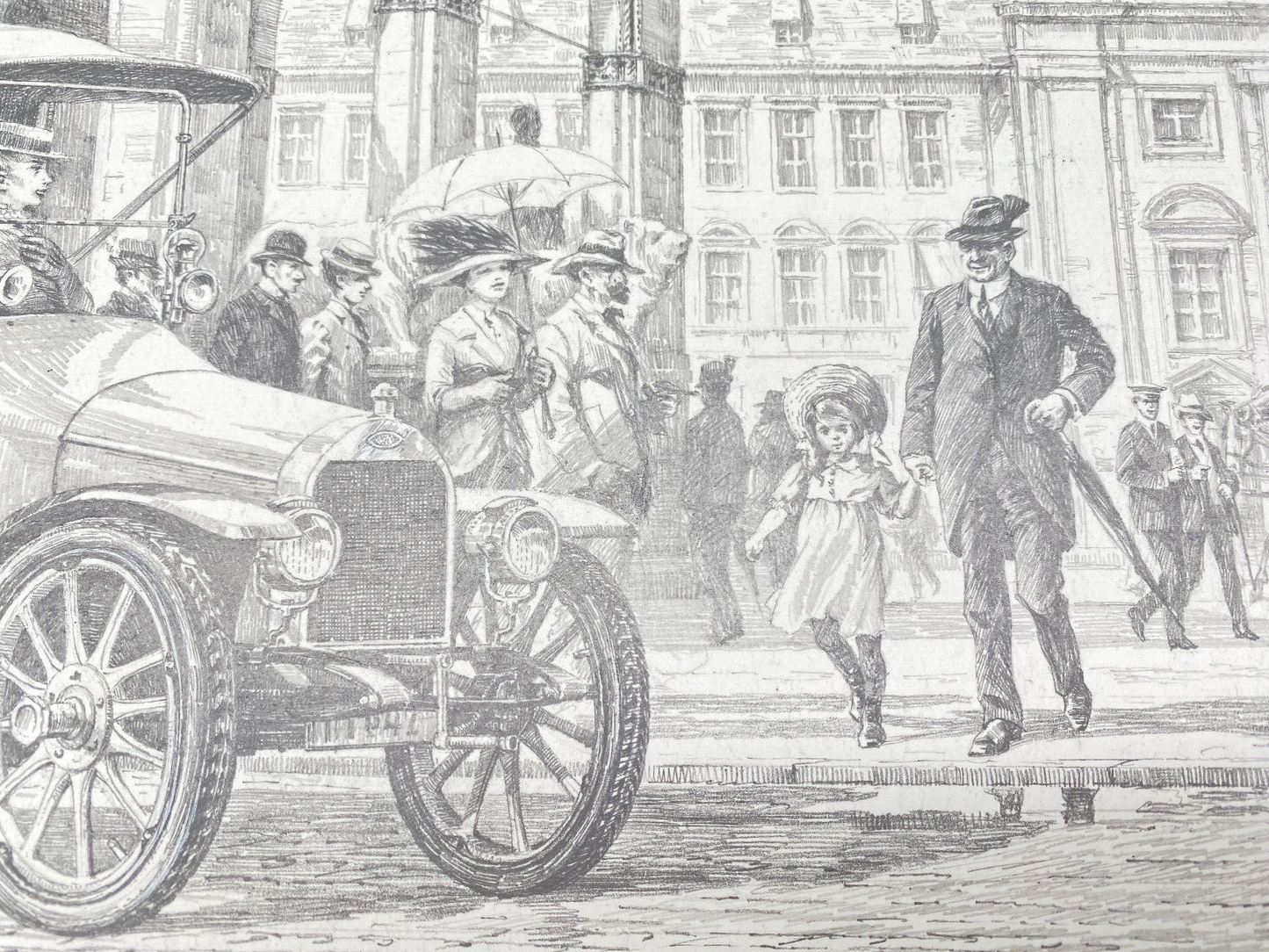 HEINZ WEHLISCH KÜNSTLER 2X ZEICHNUNGEN PEUGEOT PARIS 1912 NOTRE DAME ORIGINAL