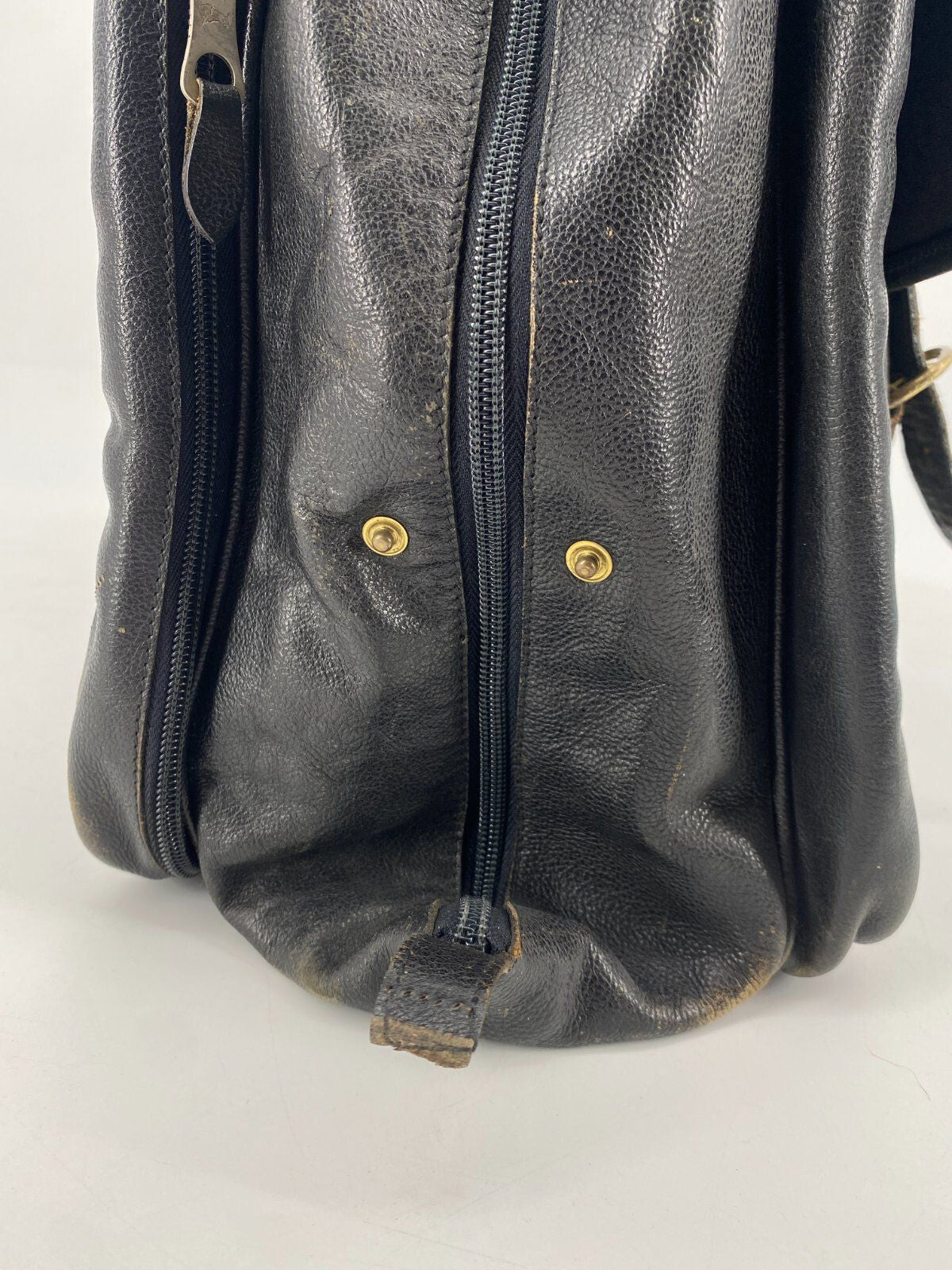 * VINTAGE IL BISONTE ECHT LEDER REISETASCHE SCHWARZ ITALY DESIGN