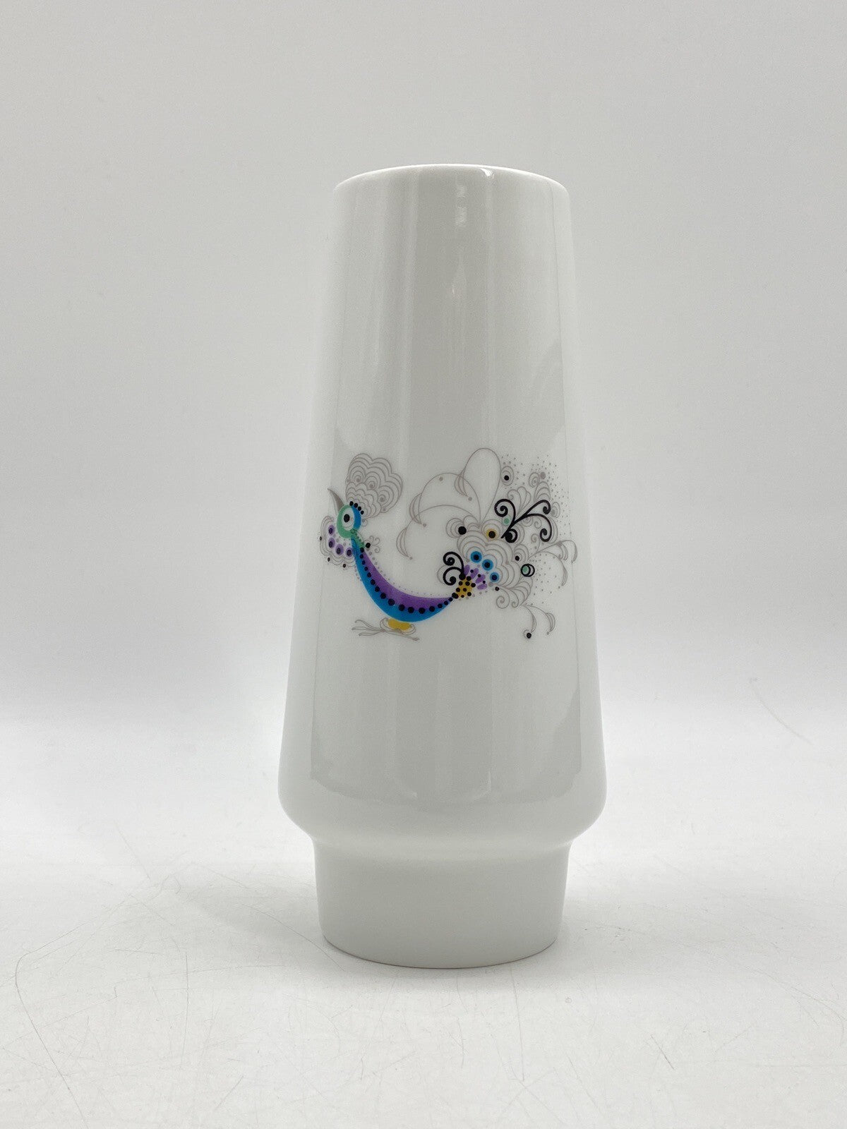 * H&C HEINRICH SELB BAVARIA VASE PFAU PORZELLAN 50ER 60ER VINTAGE DESIGN
