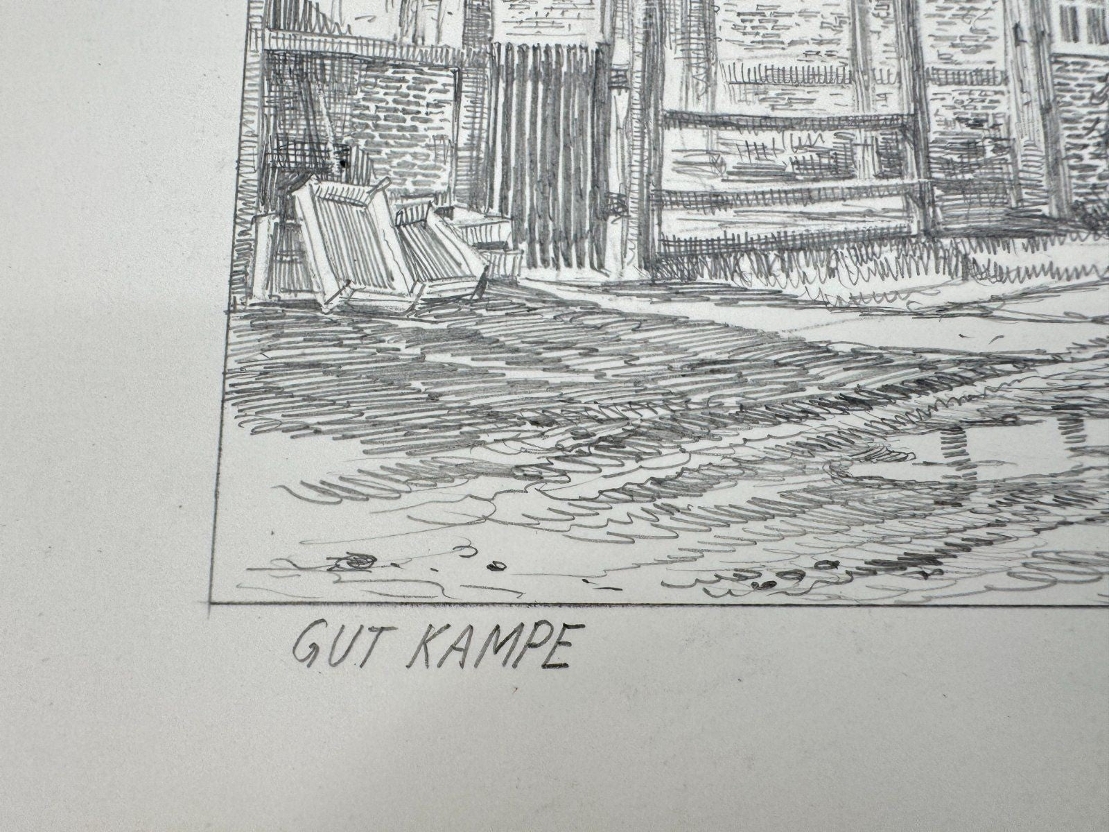 * HEINZ WEHLISCH ZEICHNUNG GUT CAMPE STEINBILD ANSICHT SIGNIERT