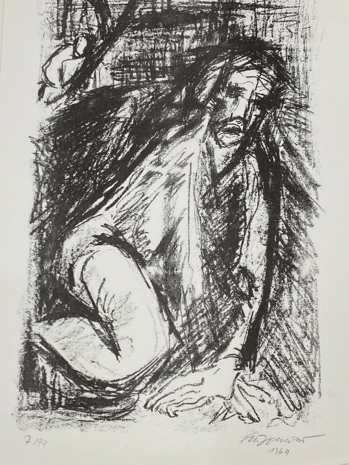 *PASSION CHRISTI ZEICHNUNG MAPPE 10 STÜCK AUFLAGE SIGNIERT 1964 EXPRESSIONISTISC