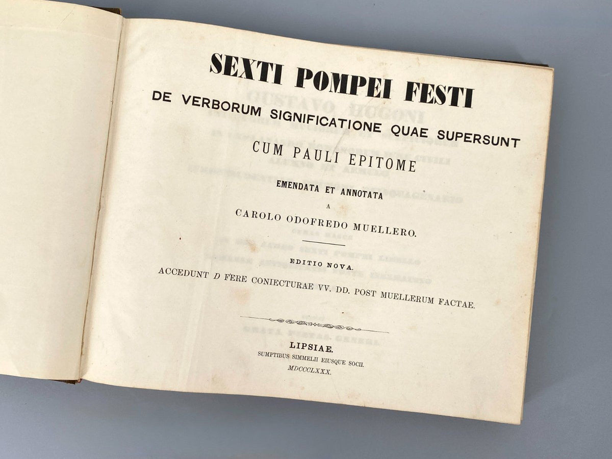 *BUCH SEXTI POMPEI FESTI MÜLLER 1853 LEIPZIG LATEIN KLASSISCHE PH