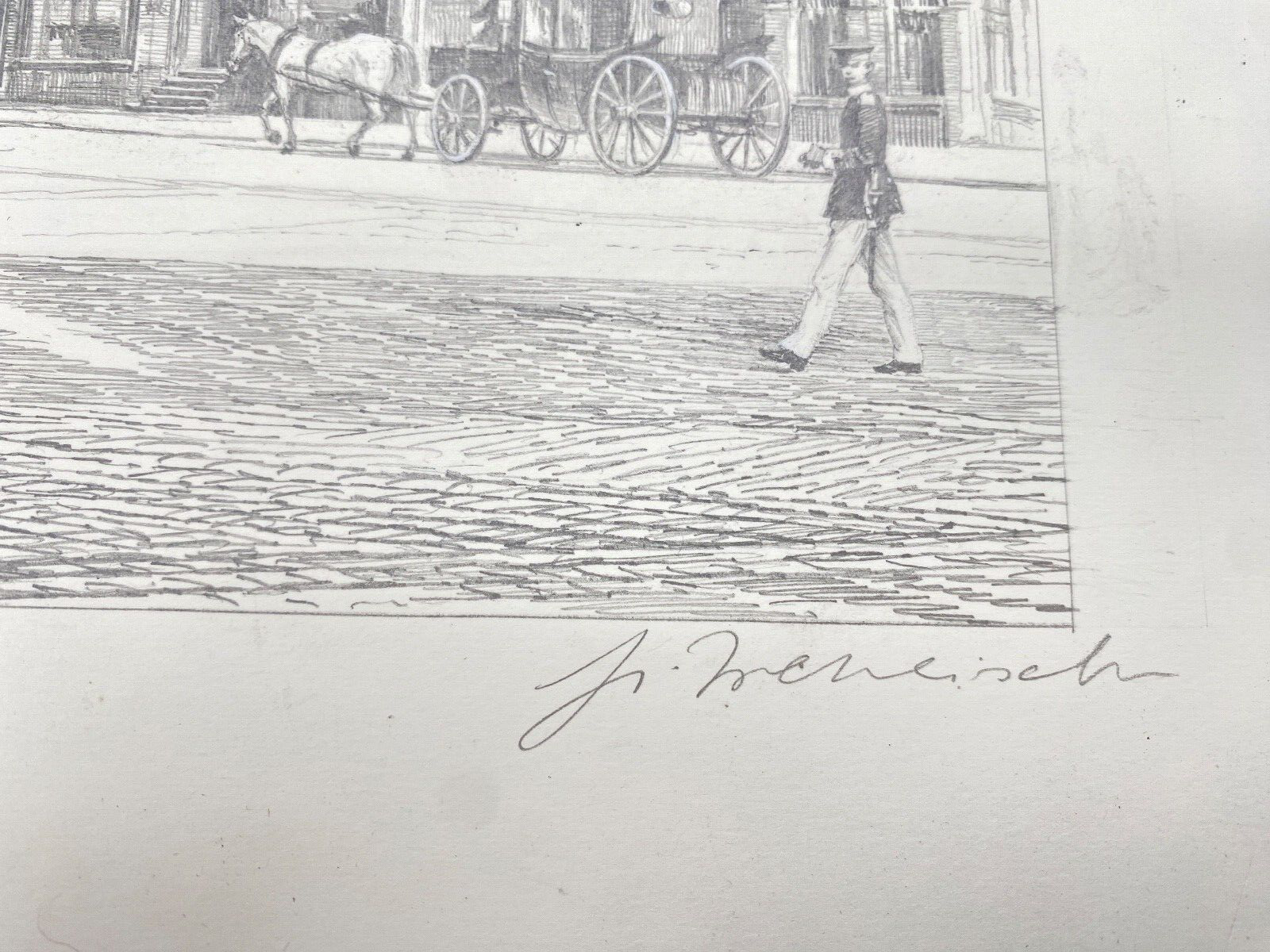 HEINZ WEHLISCH ZEICHNUNG ANSICHT HILDESHEIM 1885 HANDSIGNIERT