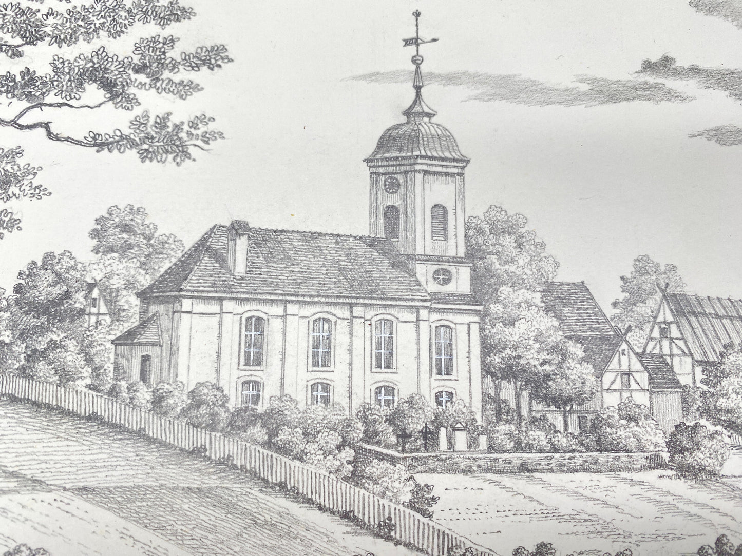 DEUTSCHER KÜNSTLER HEINZ WEHLISCH DORFKIRCHE DORFKIRCHE SCHÖNEBERG 1840 SIGNIERT