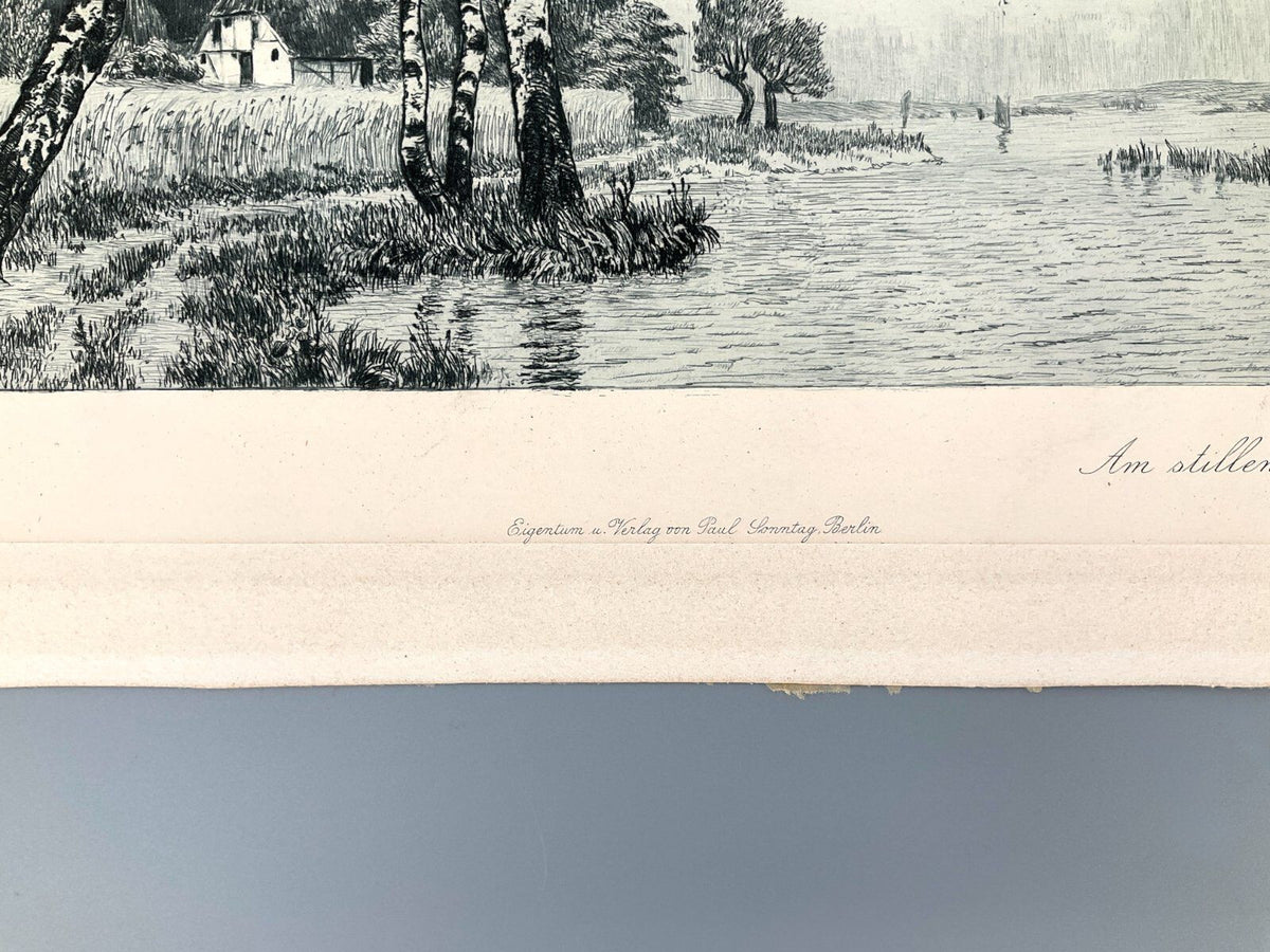 *RADIERUNG W. CONRAD AM STILLEN SEE LANDSCHAFT BERLIN P. SONNTAG