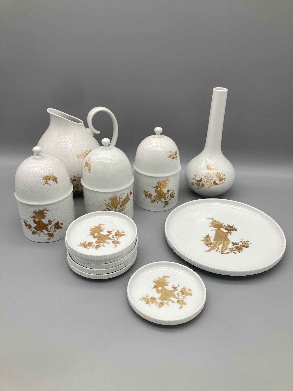 12x ROSENTAL PORZELLAN ROMANZE WIINBLAD CLASSIC ROSE TELLER VASE KRUG DECKELDOSE