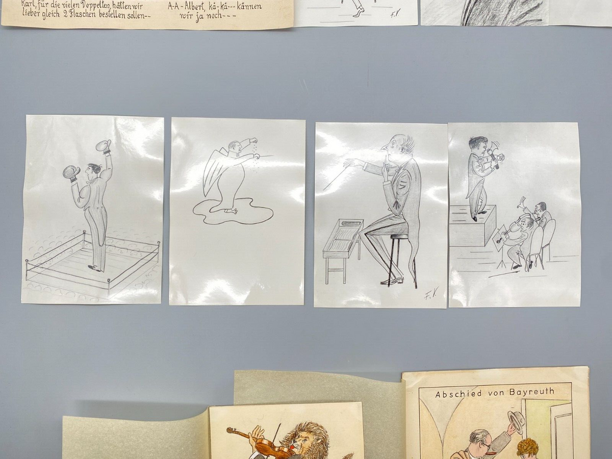 HANS DIETER BAUM NACHLASS ZEICHNUNG WENZEL HUMOR MUSIKER ZEICHNUNG KARIKATUR 60e