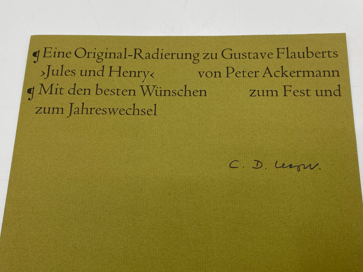 *1972 GUSTAVE FLAUBERT JULES UND HENRY PETER ACKERMANN GRAFIK EINZELBLATTT ZUM J