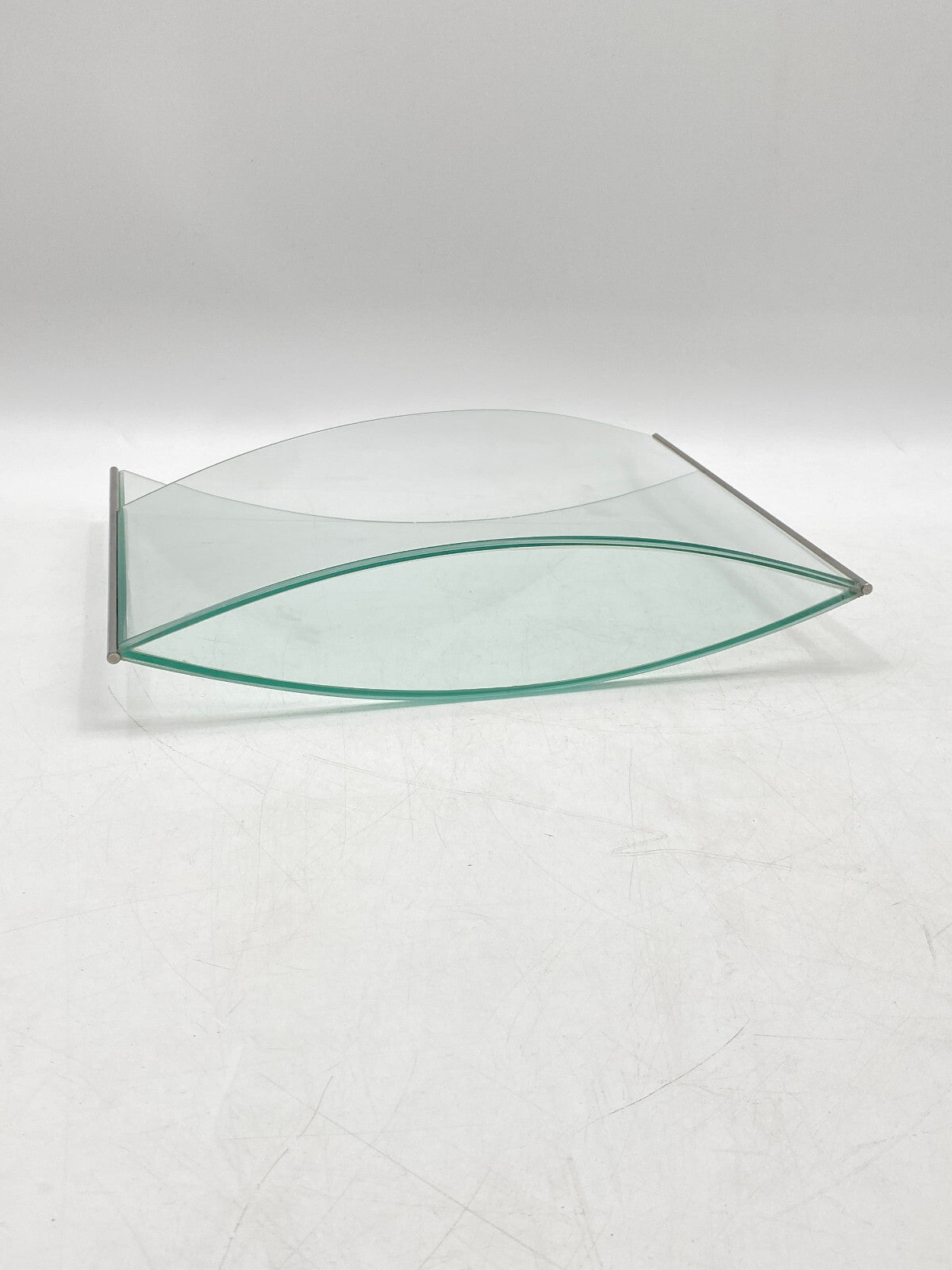 * KUNSTVOLLE VASE GLAS GLASVASE EDELSTAHL MID CENTURY DESIGN