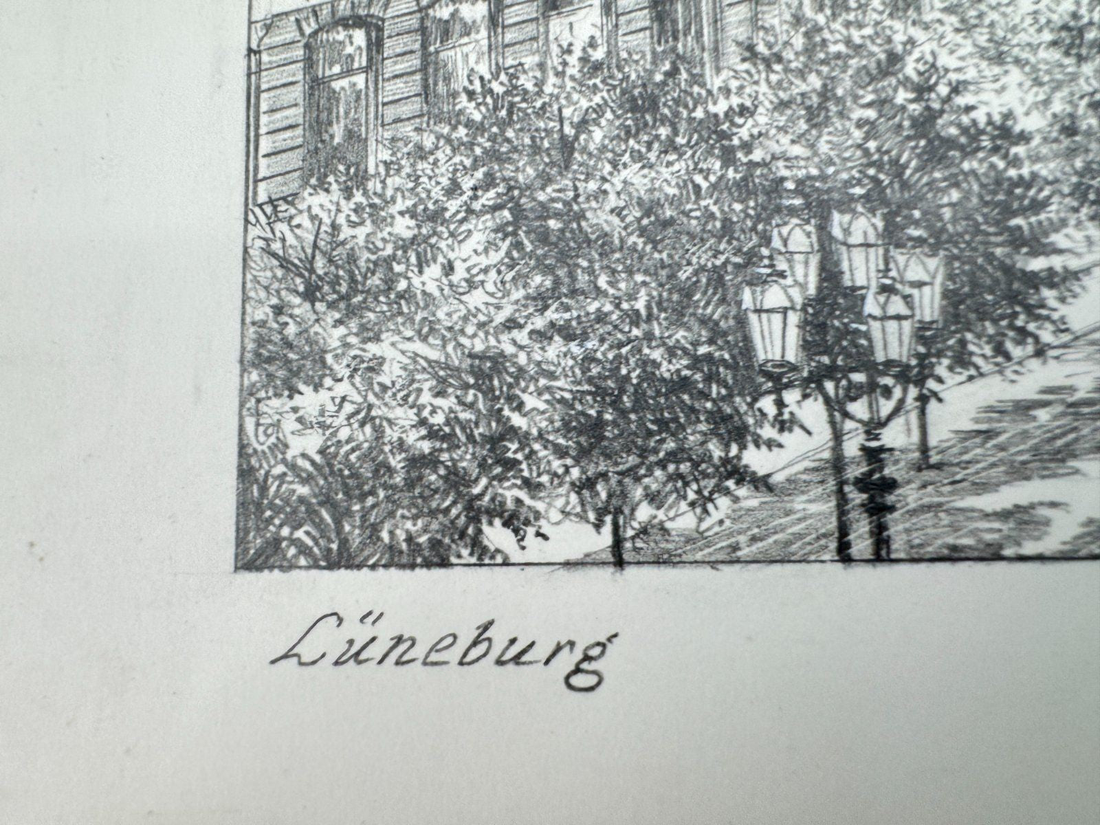 * HEINZ WEHLISCH ZEICHNUNG RATHAUS LÜNEBURG UM 1900 ANSICHT SIGNIERT