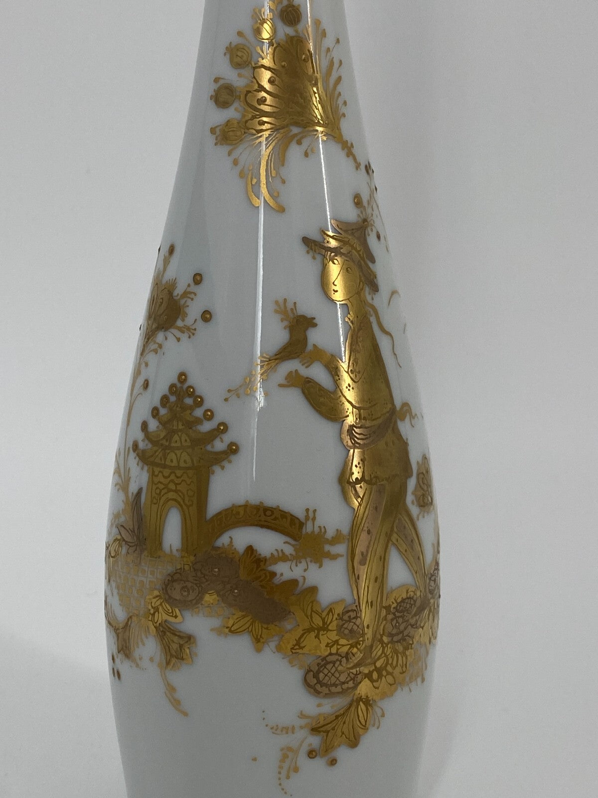 * VASE ROSENTHAL STUDIO LINIE QUATRE COULEURS BJÖRN WIINBLAD WEIß GOLD 27CM
