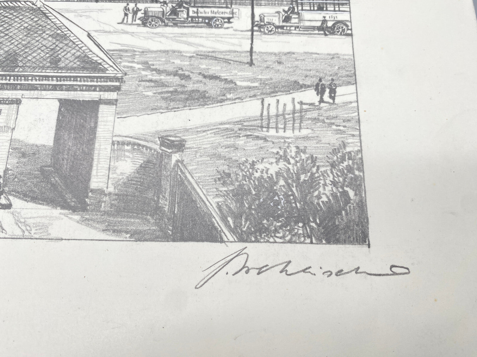HEINZ WEHLISCH WERK BERLIN MARIENFELDE UM 1907 ORIGINAL ZEICHNUNG HANDSIGNIERT