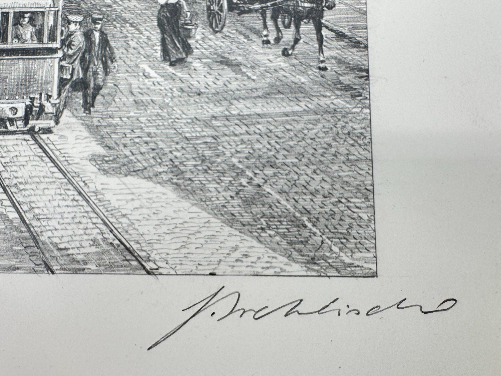 * HEINZ WEHLISCH ZEICHNUNG PFORZHEIM LEOPOLDPLATZ 1903 ANSICHT SIGNIERT