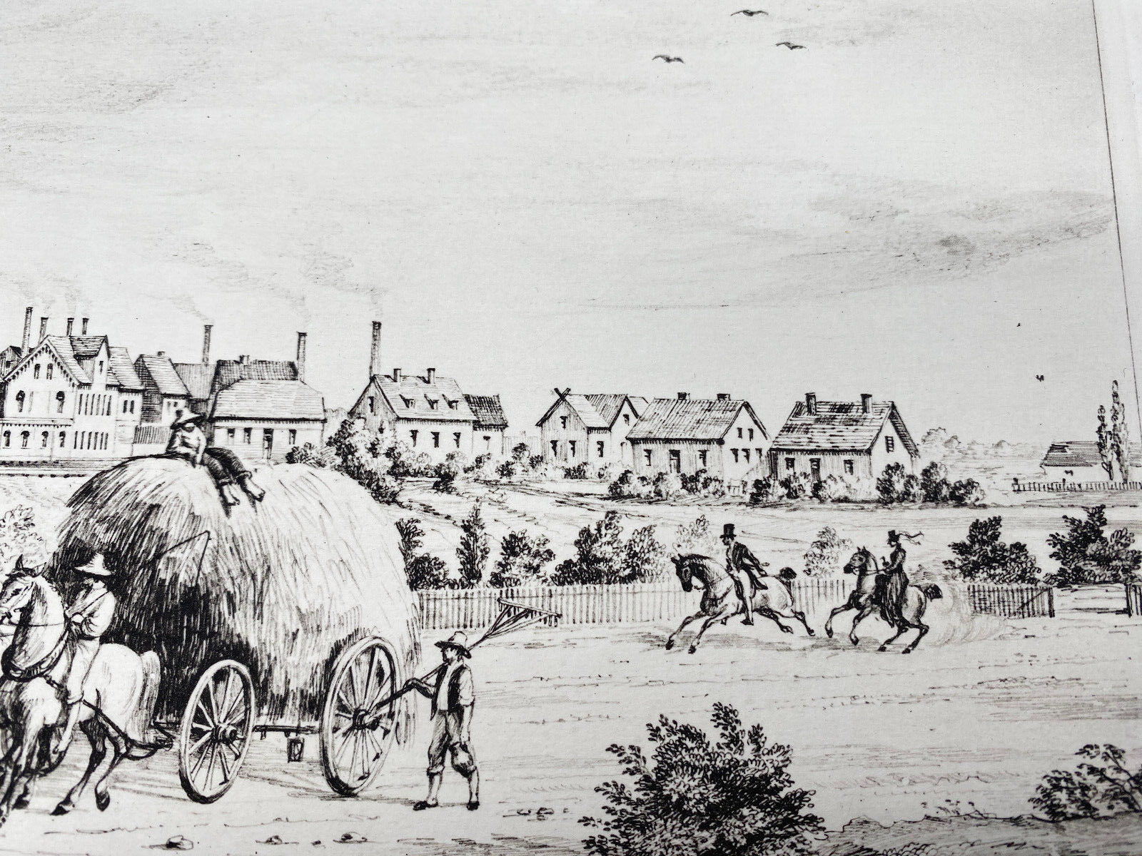 DEUTSCHER KÜNSTLER HEINZ WEHLISCH RADIERUNG  NEUMÜNSTER UM 1865