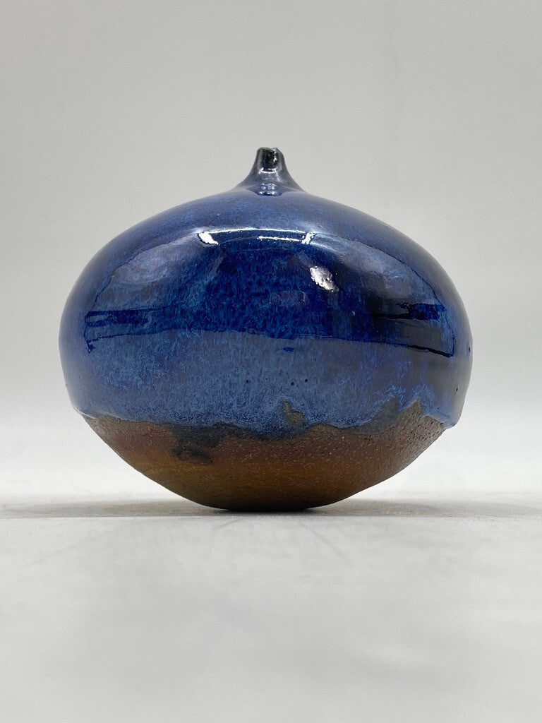 * BLAUE VASE KOBALT MID CENTURY SIGNIERT KERAMIK SCANDI 60ER VINTAGE DESIGN