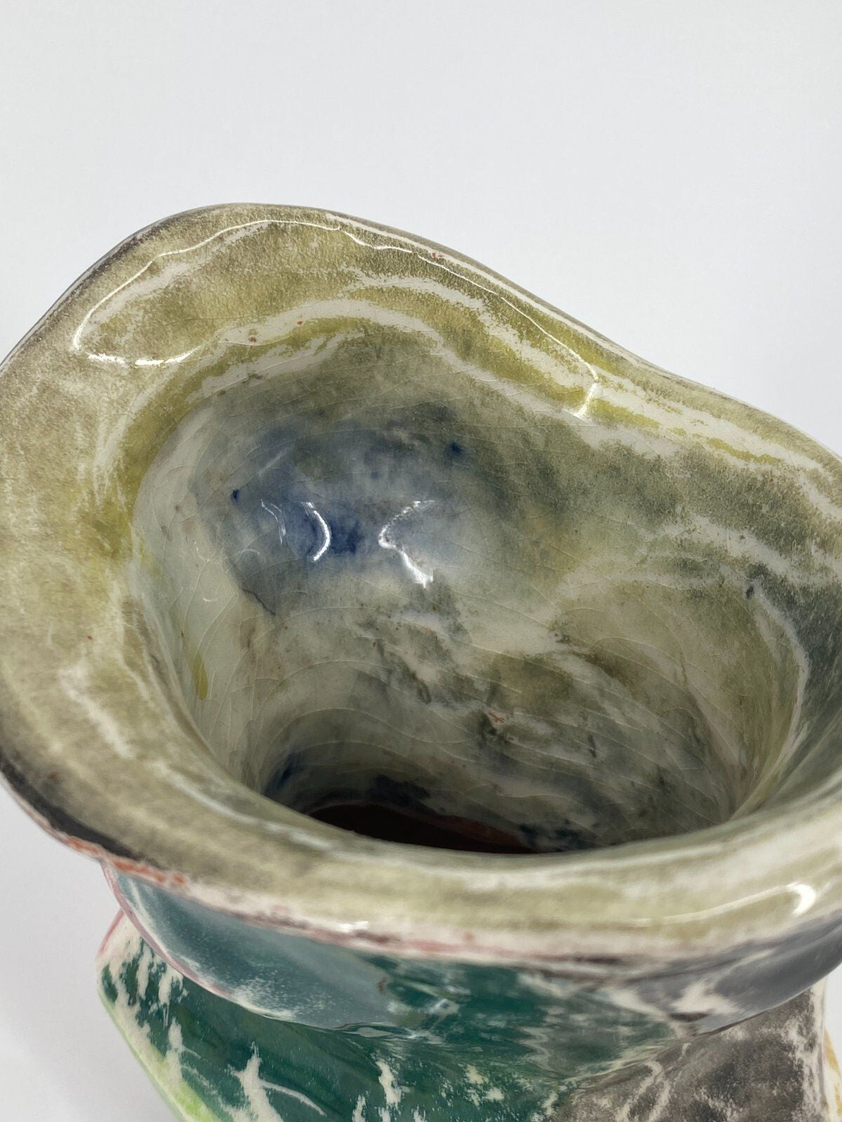 * STUDIOKERAMIK VASE BUNT ORGANISCHES DESIGN POSTMODERN VINTAGE